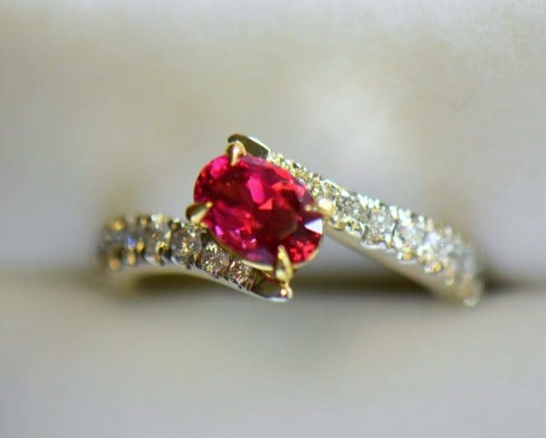 Burmese Neon Redish Pink Spinel set in white gold bypass ring 2.JPG