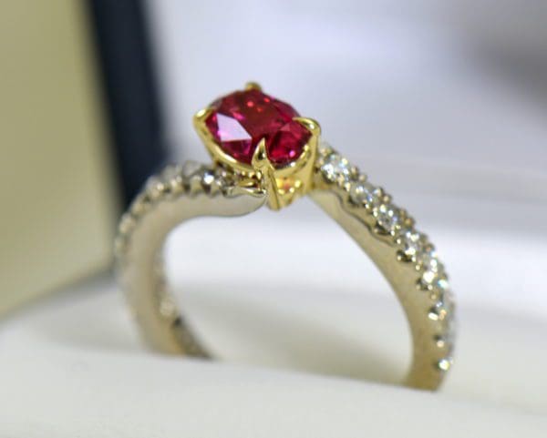 Burmese Neon Redish Pink Spinel set in white gold bypass ring 3.JPG