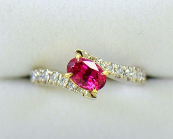 Burmese Neon Redish Pink Spinel set in white gold bypass ring 5.JPG