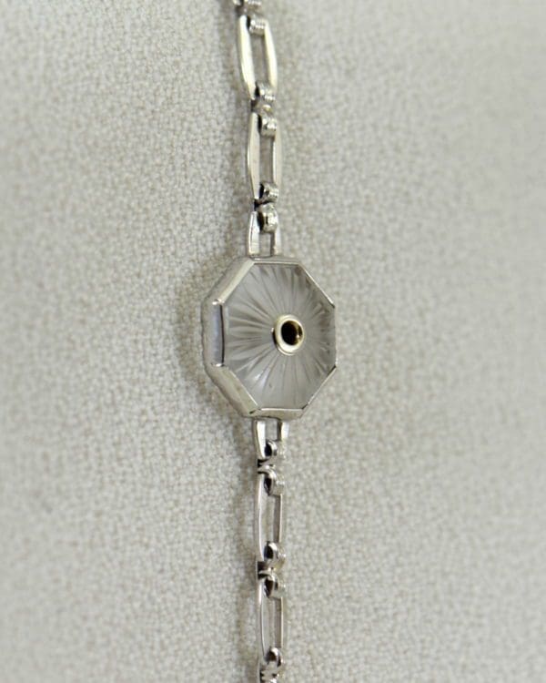 Camphor Glass and Diamond engraved bracelet art deco circa 1930 2.JPG