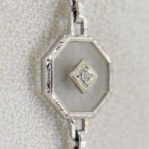 Camphor Glass and Diamond engraved bracelet art deco circa 1930 4.JPG