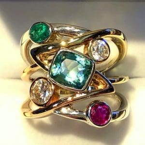 Eide custom mothers ring in tricolor gold 5