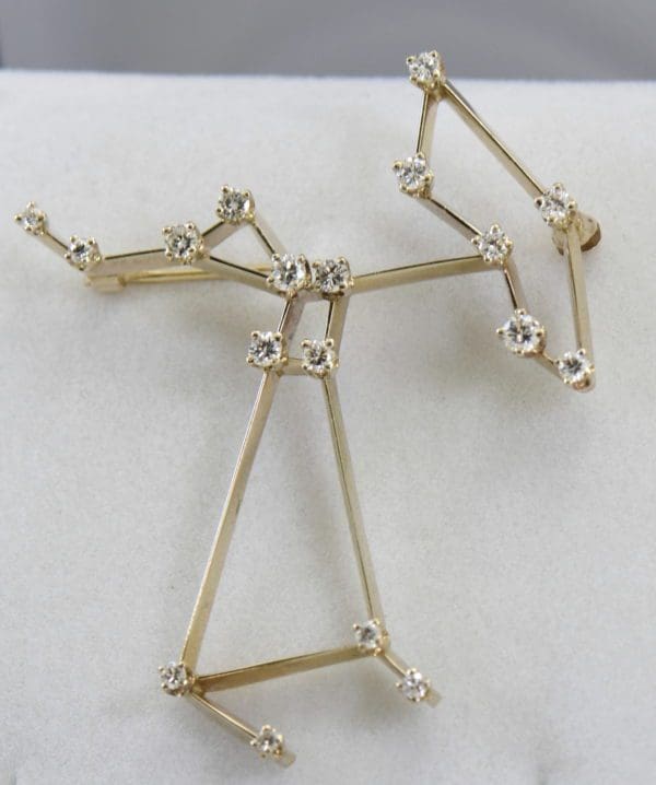 Estate AGA Correa Saggitareus The Archer Constellation Diamond Brooch in white gold 4.JPG