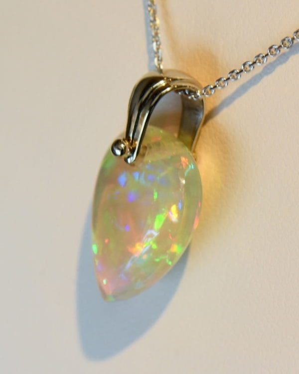 Ethiopian crystal opal bead pendant in white gold 4.JPG