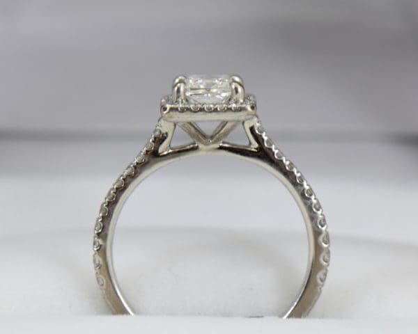 GIA certified .70ct princess cut diamond halo engagement ring 2.JPG