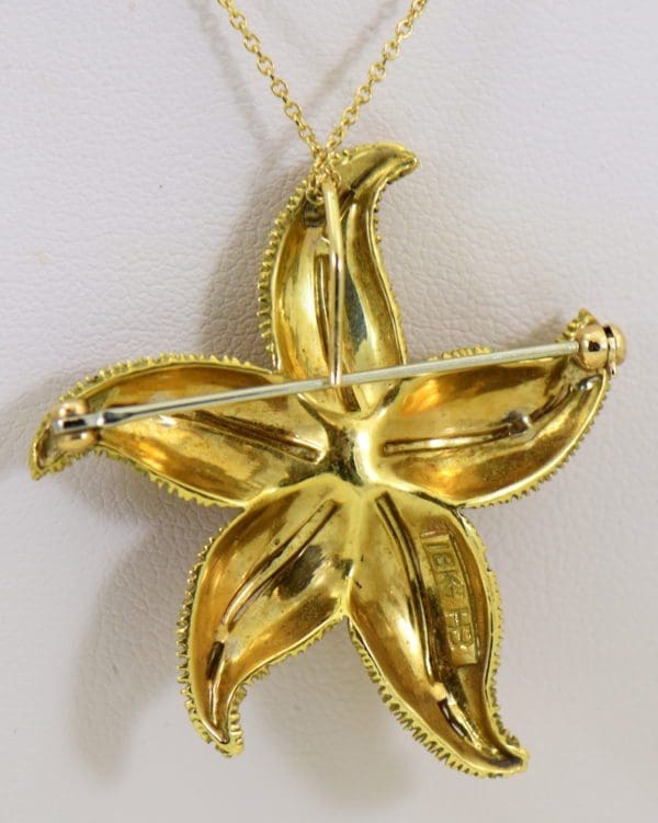 Hammerman Brothers Starfish pendant pin 18k yellow gold 2.JPG