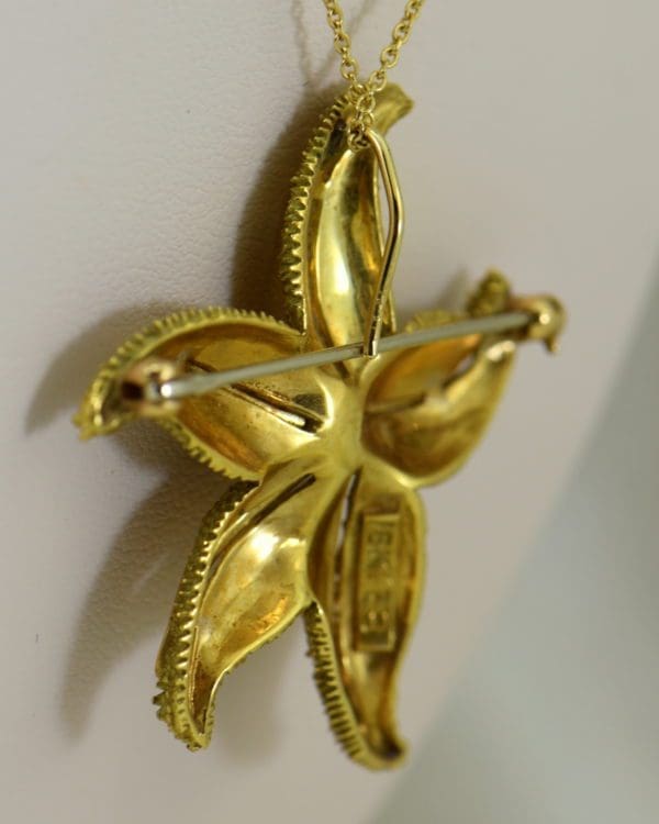 Hammerman Brothers Starfish pendant pin 18k yellow gold 4.JPG