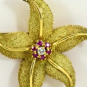 Hammerman Brothers Starfish pendant pin 18k yellow gold 5.JPG