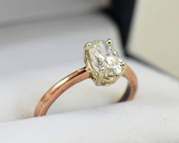 1ct oval diamond solitaire rose gold engagement ring