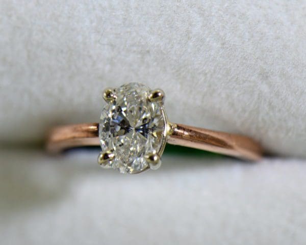 1ct oval diamond solitaire rose gold engagement ring