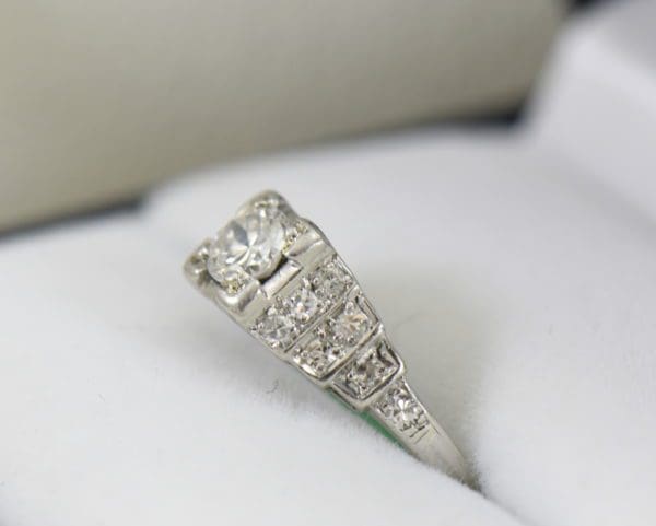 Art Deco .33ct platinum engagement ring with stair step diamond accents 2.JPG