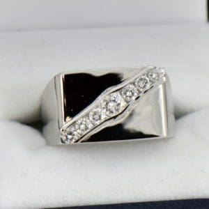 Custom Rectangular Mens Ring with Channel Set Diamonds 1ctw 14kw 4.JPG