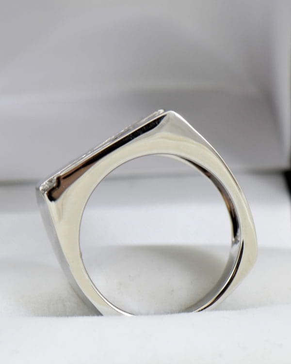 Custom Rectangular Mens Ring with Channel Set Diamonds 1ctw 14kw 5.JPG