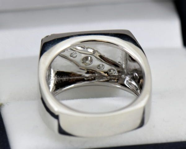 Custom Rectangular Mens Ring with Channel Set Diamonds 1ctw 14kw 6.JPG