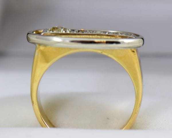 Mid Century Space Age Mens Diamond Ring in two tone gold 7.JPG