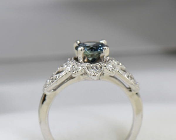 Star Shaped Deco Style Engagement Ring with Denim Blue Round Sapphire 1ct and diamonds 5.JPG