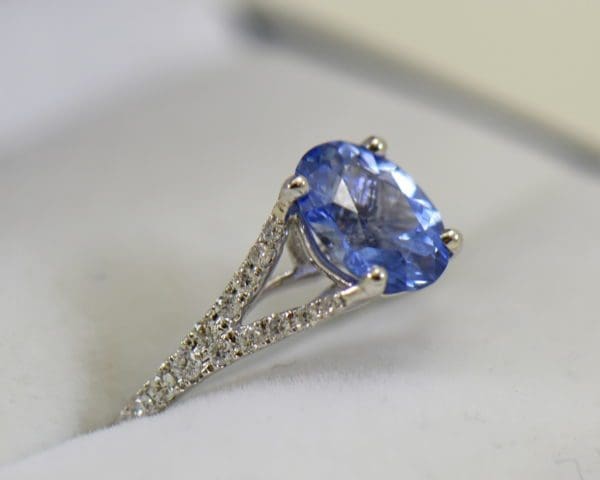 Unheated 1.40ct Ceylon Periwinkle Blue Sapphire Ring with White Gold Split Shank 3.JPG