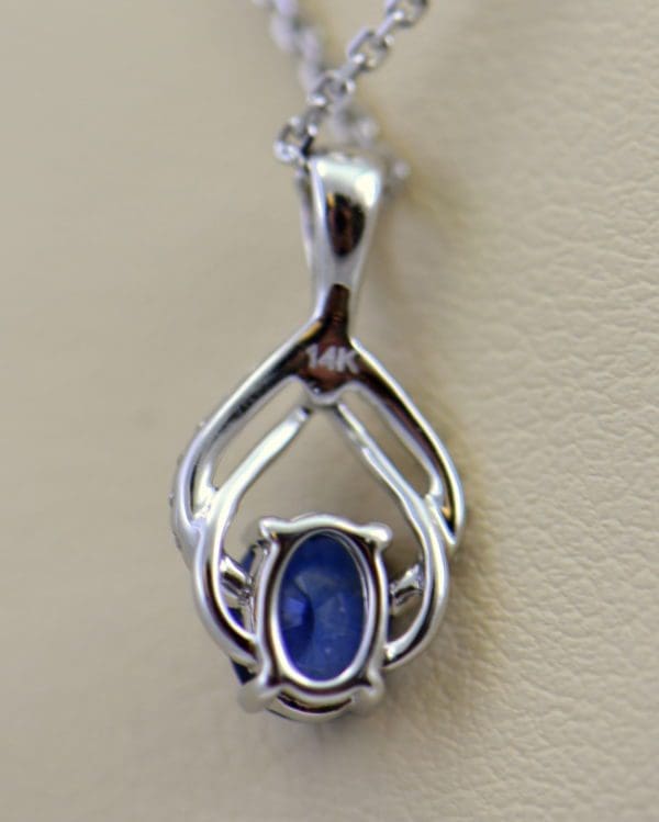 White Gold Blue Sapphire & Diamond Pendant | Exquisite Jewelry for ...