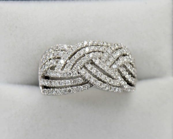 diamond right hand ring with basket weave pattern 1.37ctw white gold.JPG