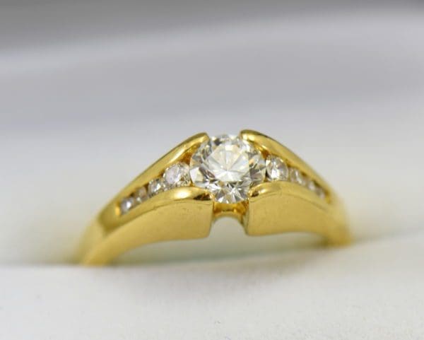 estate custom 18k engagement ring with .7ct round diamond and euroshank 5.JPG