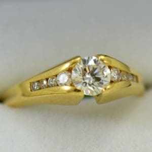 estate custom 18k engagement ring with .7ct round diamond and euroshank 6.JPG