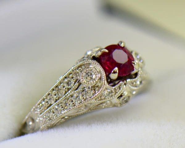 art deco style natural ruby and diamond ring in white gold 3.JPG