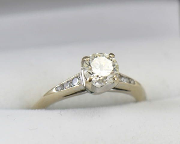 mid century .80ct vs k diamond engagement ring in white gold.JPG