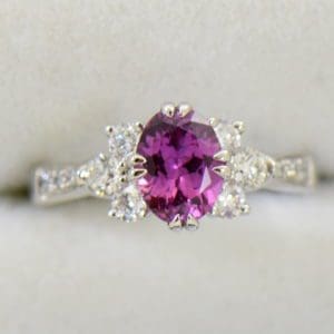 plum purple sapphire and diamond engagement ring in white gold.JPG