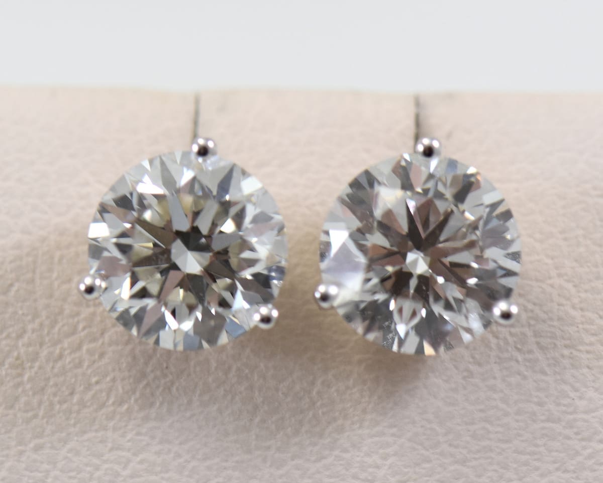 3ctw round lab grown diamond stud earrings martini white gold 4