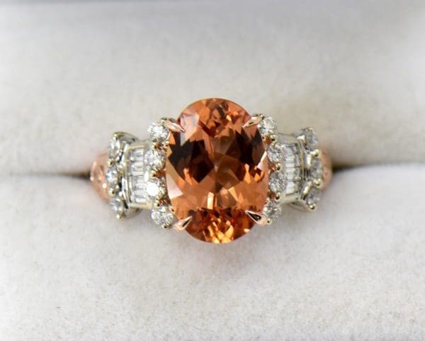 gem sherry orange imperial topaz and diamond ring in rose gold