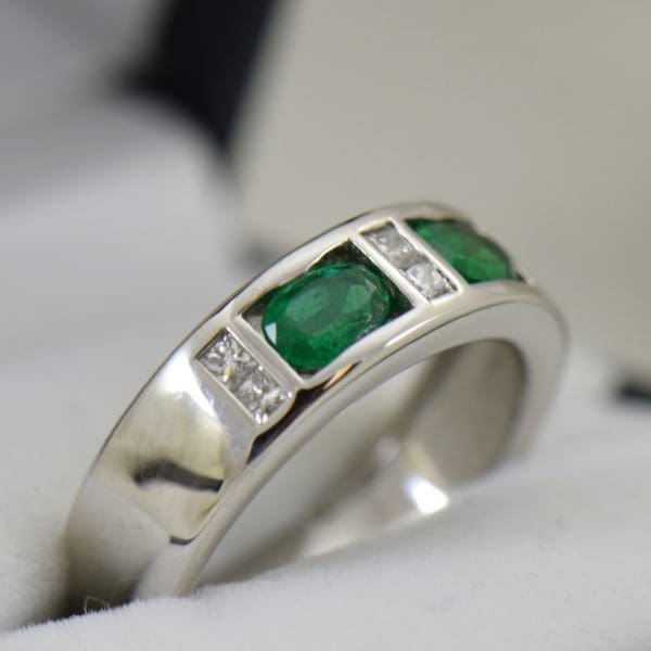custom mens emerald wedding ring made from grandma s earrings 3.JPG