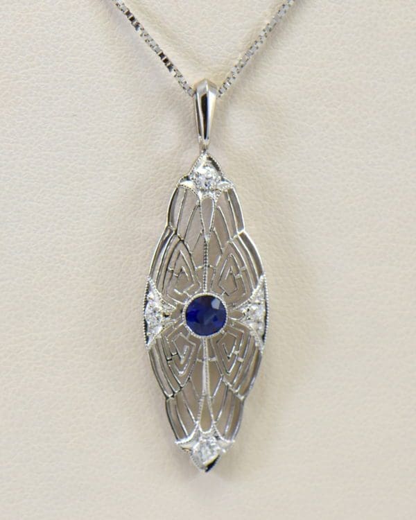 art deco platinum sapphire pendant with diamond accents 2.JPG