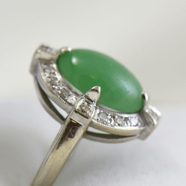 mid century green jade ring with diamond halo in white gold 3.JPG