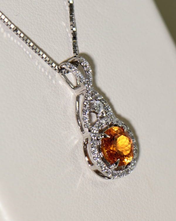 tanzanian spessartite orange garnet and diamond pendant 3.JPG