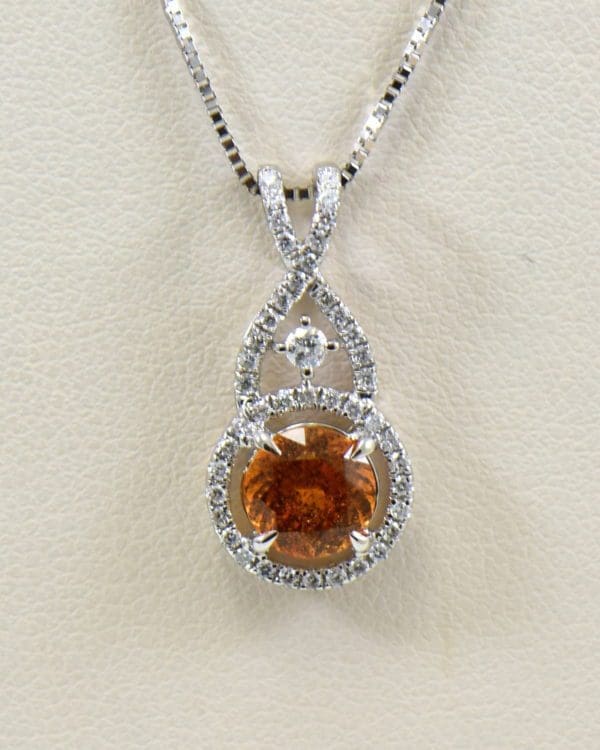 tanzanian spessartite orange garnet and diamond pendant 4.JPG