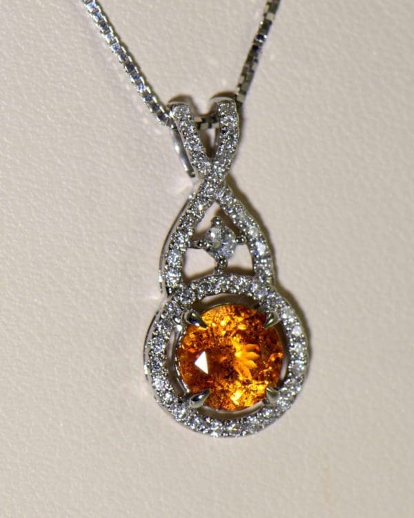 tanzanian spessartite orange garnet and diamond pendant 5.JPG