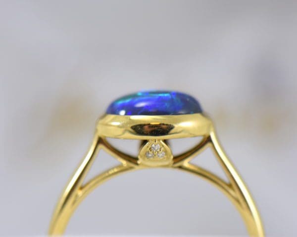 yellow gold solitaire black opal engagement ring with blue green color 2.JPG