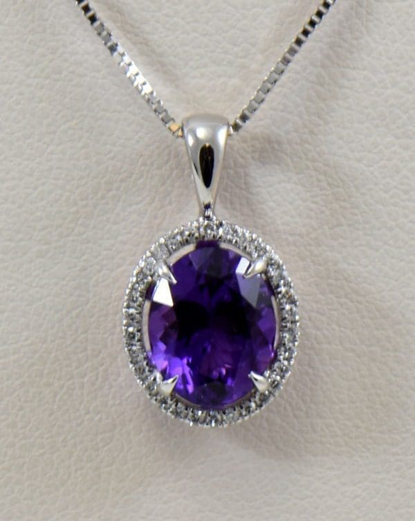 deep purple oval amethyst halo pendant in white gold 3.JPG