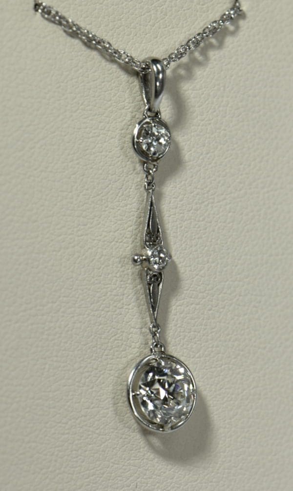 edwardian platinum pendant with 1.28ct old european cut diamond drop.JPG
