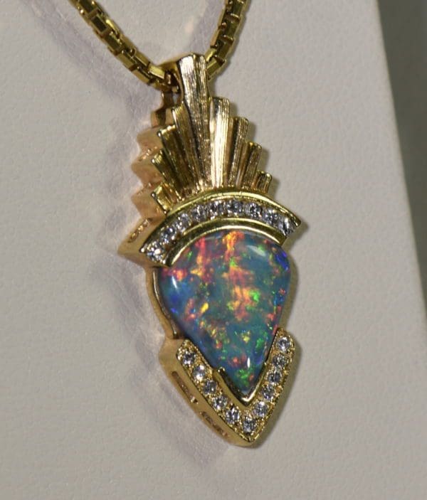 custom retro inspired black opal diamond pendant in 18k gold 4.JPG