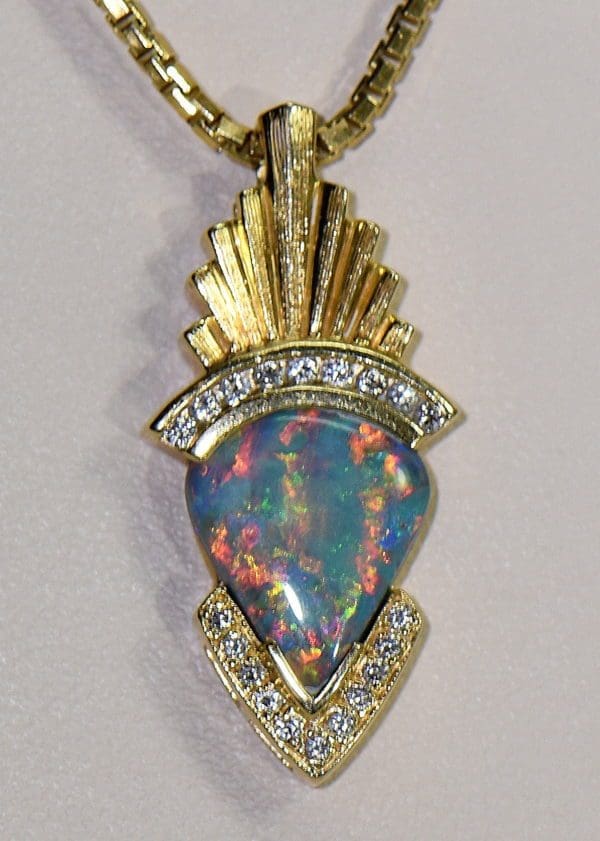 custom retro inspired black opal diamond pendant in 18k gold 6.JPG