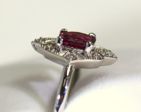 vintage style burma red spinel ring white gold 3