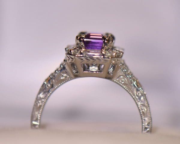 asscher cut orchid purple sapphire engagement ring diamond halo 4.JPG