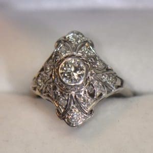 edwardian platinum diamond bezel set filigree dinner ring 4.JPG