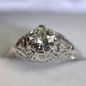 edwardian platinum engagement ring with 1.2ct euro cut diamond 5.JPG