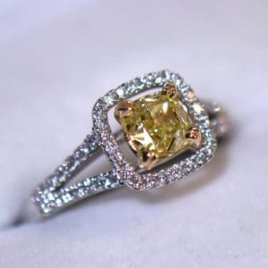 1ct cushion cut fancy yellow diamond halo engagement ring 3.JPG