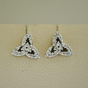 celtic trinity knot diamond stud earrings