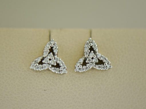 celtic trinity knot diamond stud earrings