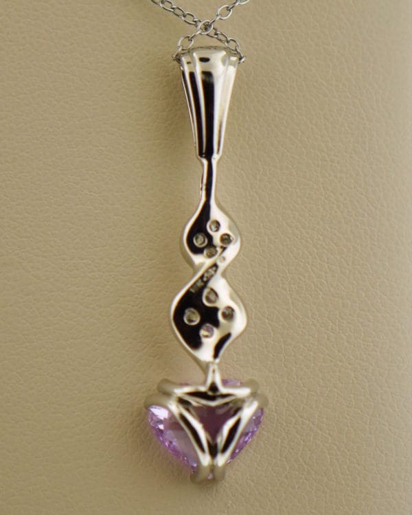 heart shape lilac pink sapphire and diamond pendant 4