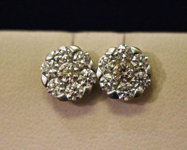 round diamond cluster stud earrings effy vs 3